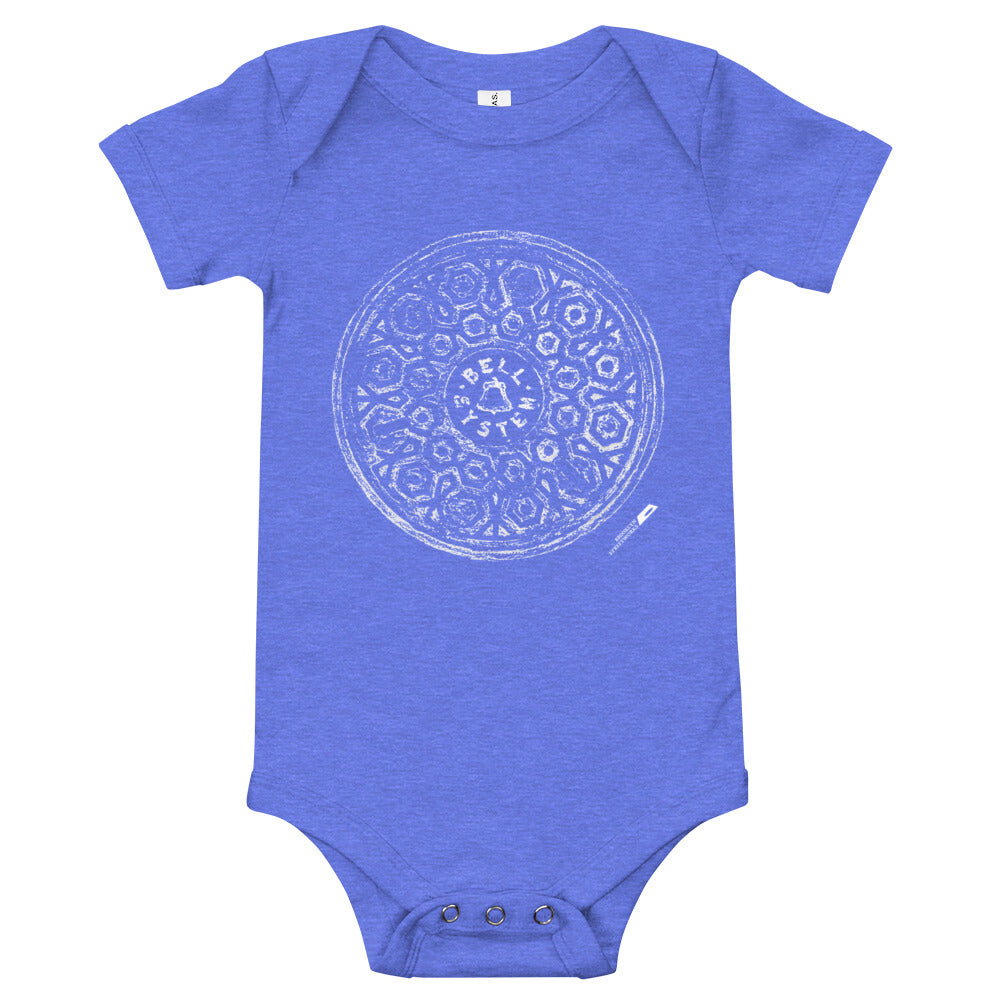 Bell System Manhole Impression Baby short sleeve one piece